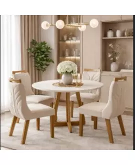 Sala de Jantar Moderna c Vidro 4 Cad 1,10m - Arizona  Domus