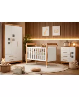 Quarto completo com Berço que vira cama Magia - MobiBaby