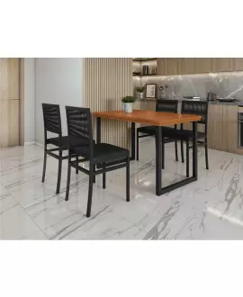 Conjunto para Área Gourmet 4 Cadeiras 1,20x0,75m - Berlim - Paonanda Decor