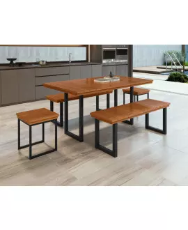 Conjunto para Área Gourmet 8 Lugares 2,0x0,90m - Capri - Paonanda Decor
