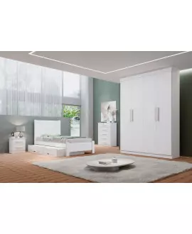 Guarda Roupa Solteiro 4 Portas 3 Gavetas - Colibri - Móveis D'Doro