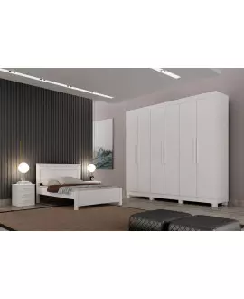 Guarda Roupa Casal 6 Portas 4 Gavetas - Canadá - Leifer Móveis