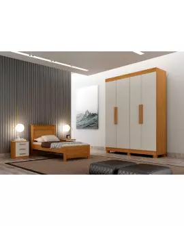 Guarda Roupa Solteiro 4 Portas 2 Gavetas - Canadá - Leifer Móveis