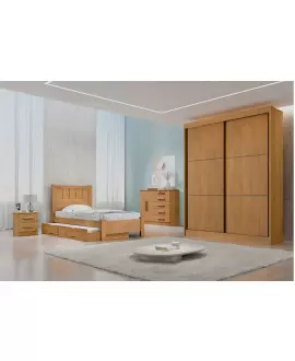 Guarda Roupa Solteiro 2 Portas 3 Gavetas - Santorinii - Móveis D'Doro