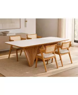 Sala de Jantar 4 cadeiras 1,60x90 - Oslo Luxo -Sala Nobre