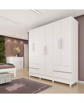Guarda Roupa Casal 6 Portas 4 Gavetas - Oregon - Tcil Móveis