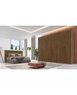 Guarda Roupa Casal Ripado 6 Portas 6 Gavetas - Potente - Móveis Europa