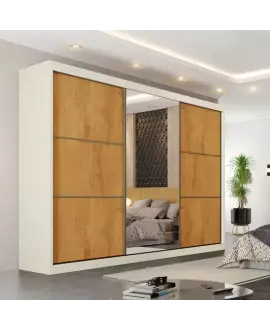 Guarda Roupa Casal 6 Gavetas com Espelho - Bragança - Móveis Europa