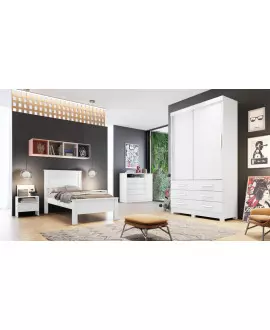 Guarda Roupa Solteiro 2 Portas 6 Gavetas - Capri - Móveis Novo Horizonte