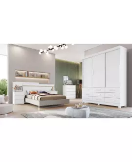 Guarda Roupa Solteiro 3 Portas 9 Gavetas - Buriti - Móveis Novo Horizonte