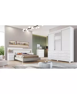 Guarda Roupa Solteiro com Espelho 3 Portas 9 Gavetas - Capri - Móveis Novo Horizonte