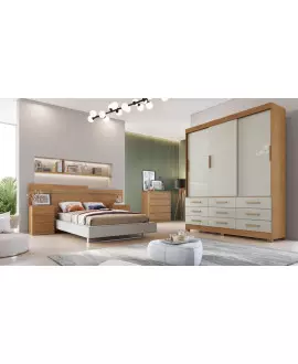 Guarda Roupa Solteiro 3 Portas 9 Gavetas - Capri - Móveis Novo Horizonte