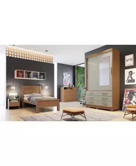 Guarda Roupa Solteiro 2 Portas 6 Gavetas - Capri - Móveis Novo Horizonte