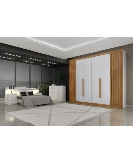 Guarda Roupa Casal 6 Portas 8 Gavetas - Orfeus Ripado - Móveis Novo Horizonte