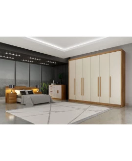 Guarda Roupa Casal 6 Portas 8 Gavetas - Coimbra - Móveis Novo Horizonte