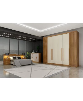 Guarda Roupa Casal 6 Portas 6 Gavetas - Orfeus Ripado - Móveis Novo Horizonte