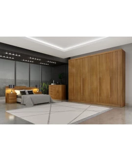 Guarda Roupa Casal 6 Portas 8 Gavetas - Coimbra Ripado - Móveis Novo Horizonte