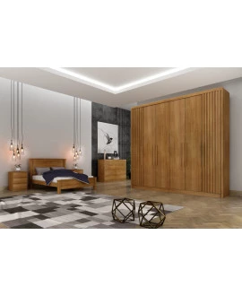 Guarda Roupa Casal 6 Portas 6 Gavetas - Granada Ripado - Móveis Novo Horizonte