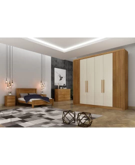 Guarda Roupa Casal 6 Portas 8 Gavetas - Granada Ripado - Móveis Novo Horizonte
