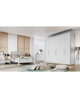 Guarda Roupa Casal 6 Portas 8 Gavetas - New Vértice - Móveis Novo Horizonte