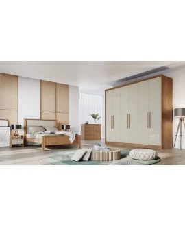 Guarda Roupa Casal 6 Portas 4 Gavetas - New Vértice - Móveis Novo Horizonte