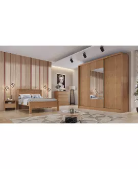 guarda roupa casal com espelho 3 portas arezzo moveis novo horizonte