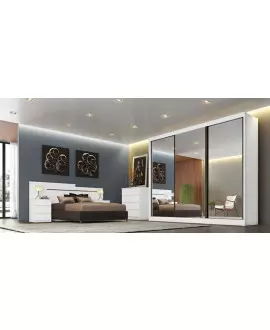 Guarda Roupa Casal 3 portas espelhadas Sollo Plus Novo Horizonte