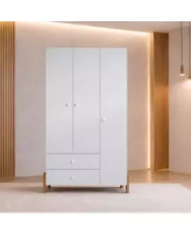 Guarda Roupa Infantil  3  Portas 2 Gavetas MIMO - MobiBaby