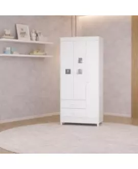 Guarda Roupa Infantil  3  Portas 2 Gavetas Lunni- MobiBaby