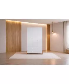 Guarda Roupa Infantil  3  Portas 2 Gavetas MIMO - MobiBaby