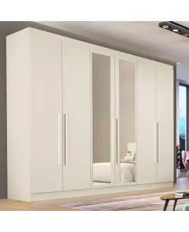 Guarda Roupa Casal com Espelho 6 Portas 6 Gavetas - Oslo
