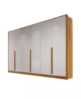 Guarda-roupa casal 6 portas 9 gavetas 2,70m Ibiza Bianchi Móveis