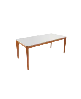 Mesa de jantar retangular com pés de madeira maciça valverde