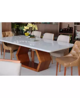 Sala de Jantar Base Laminada 8 Cadeiras 2,20x1,10m - Ane