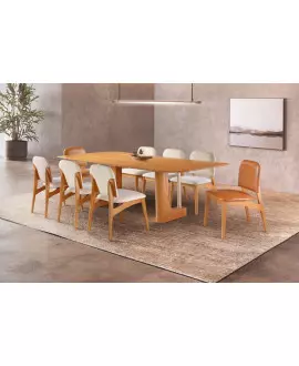 Sala de Jantar Moderna 8 Cadeiras 2,20x1,10m - Sora - Requinte Salas