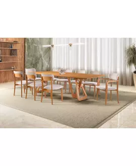 Sala de Jantar Escutural 8 Cadeiras 2,20x1,10m - Axis - Requinte Salas