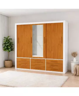 Guarda Roupa Espelho 3 Portas 9 Gavetas Imperium -Grand Line