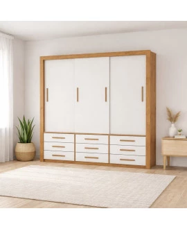 Guarda Roupa 3 Portas 9 Gavetas Imperium -Grand Line