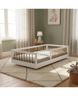 Cama Baixa Moderna Solteiro Lume - MobiBaby