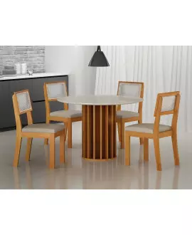Sala de jantar MDF redonda 4 lugares Florença - Arbo Design