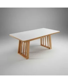 Mesa de Jantar Retangular Sofisticada em Vidro - Belvedere - Gold Salas