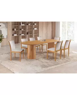 Sala de Jantar Orgânica 8 Cadeiras 2,40x1,10m - Phoenix - Requinte Salas