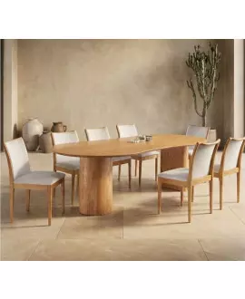 Sala de Jantar Orgânica 8 Cadeira 2,20x1,10m - Phoenix - Requinte Salas