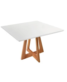 Mesa de Jantar Quadrada Tampo de Vidro - Cannes - Gold Salas