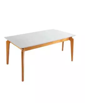 Mesa de Jantar retangular com Vidro - Cindy - Gold Salas