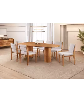 Sala de Jantar Orgânica 8 Cadeiras 2,20x1,10m - Carolina - Requinte Salas