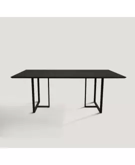 Mesa de jantar retangular estrutura em aço