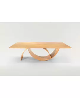 Mesa de jantar retangular com base ondulada sem vidro - Girassol