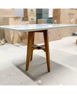 Mesa de Jantar Base de Madeira Maciça - Milão - Art Salas