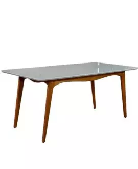 Mesa de jantar moderna retangular com vidro - Escócia- Art Salas